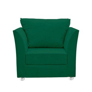 Poltrona Cadeira Decorativa para Sala e Quarto Lisboa Suede Verde