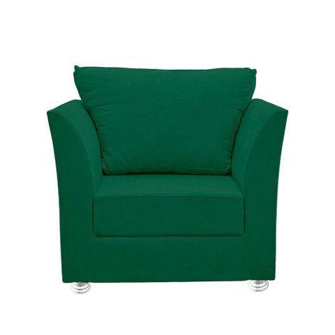 Poltrona Cadeira Decorativa para Sala e Quarto Lisboa Suede Verde