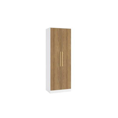 Guarda-roupa 2 Portas 2 Cabideiros Kappesberg Adapt Branco/nogueira 80cm