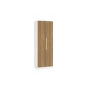 Ver imagem 1 de Guarda-roupa 2 Portas 2 Cabideiros Kappesberg Adapt Branco/nogueira 80cm