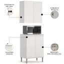 Ver imagem 3 de Armário de Cozinha Aéreo e Balcão com Tampo Italy Branco - Ej Móveis