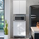 Ver imagem 2 de Armário de Cozinha Aéreo e Balcão com Tampo Italy Branco - Ej Móveis