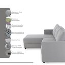 Ver imagem 3 de Sofá Zante Chaise e 2 Lugares 2,39m 