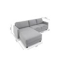 Ver imagem 2 de Sofá Chaise + 2 Assentos 2,40m Linho com Molas Zante Estofama