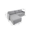 Ver imagem 2 de Sofá Chaise + 2 Assentos 2,40m Linho com Molas Zante Estofama