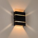 Ver imagem 1 de 3x Arandela Slim Interna / Externa Preto Alumínio 2 Frisos Moderna ST2527