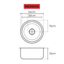 Ver imagem 2 de Prateada Cuba Inox com Aço 304 - Medidas 30x15cm