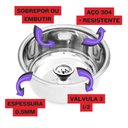 Ver imagem 3 de Prateada Cuba Inox com Aço 304 - Medidas 30x15cm