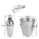 Ver imagem 7 de Kit Drinks Bar 3 Peças Coqueteleira Balde Pegador Inox