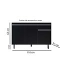 Ver imagem 3 de Balcão para Pia 120 Cm sem Tampo Preto Pop Nathan