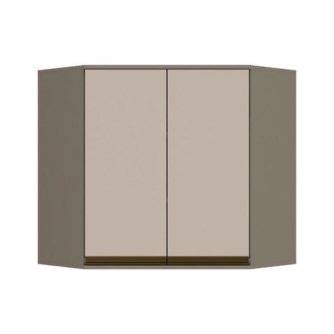 Armário Aéreo Cozinha Modulado Canto Oblíquo Connect 2 Portas Duna/Cristal - Henn