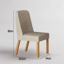 Ver imagem 5 de Conjunto Jantar 6 Cadeiras Maciça 2x1 Iza - Arbo Design- Cinamomo Linho Bege