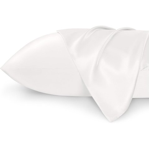 Bedsure Conjunto Padrão de 2 Fronhas de Cetim Marfim