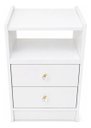 Ver imagem 3 de Mesa de Cabeceira Cristal Luxo com Duas Gavetas Quarto Fosco Branco