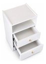Ver imagem 4 de Mesa de Cabeceira Cristal Luxo com Duas Gavetas Quarto Fosco Branco