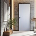 Ver imagem 1 de Kit Porta de Madeira Lisa Primer 210x82cm Batente 14cm Uniportas Abertura Direita Branco