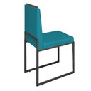 Ver imagem 4 de Conjunto Duas Cadeiras Sala Jantar Barcelona Base Preta:azul Turquesa