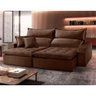 Sofá Luxo Bella Retrátil e Reclinável 2,00 M com Almofadas Marrom - 1
