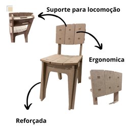 Cadeira de Encaixe em 100% Mdf Compacta de Madeira - 6