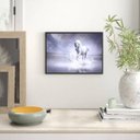 Ver imagem 2 de Quadro Decorativo Cavalo Branco 24x18cm - com vidro:Madeira preta