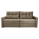 Ver imagem 5 de Sofá Cama Reclinável 2 Lugares 220cm Nayla Veludo Turkey Capuccino Matrix