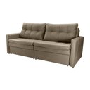 Ver imagem 1 de Sofá Cama Reclinável 2 Lugares 220cm Nayla Veludo Turkey Capuccino Matrix