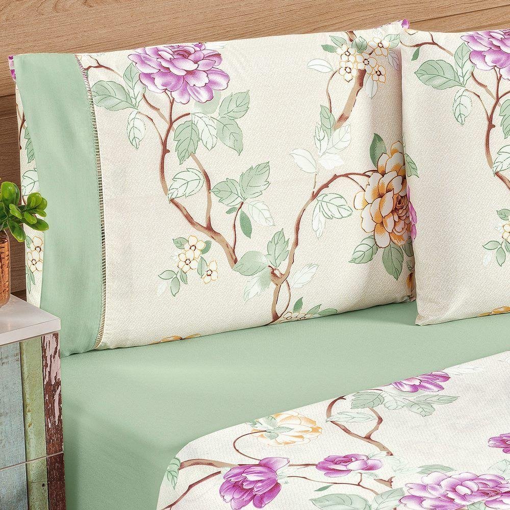 Jogo de Cama Estampado Micropercal 200 Fios Naturale Casal 04 Peças - Belle - 2