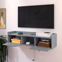 Ver imagem 2 de Rack Suspenso 2 Gavetas Decorativo Puxador Amalfi 0,90 Vegas - Cinza