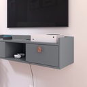 Ver imagem 3 de Rack Suspenso 2 Gavetas Decorativo Puxador Amalfi 0,90 Vegas - Cinza