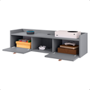 Ver imagem 5 de Rack Suspenso 2 Gavetas Decorativo Puxador Amalfi 0,90 Vegas - Cinza