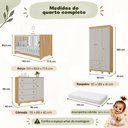 Ver mais imagens de Quarto de Bebê Completo com Berço Americano 3 em 1 e Colchão Incluso Flor Multimóveis MP4943