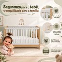 Ver imagem 3 de Quarto de Bebê Completo com Berço Americano 3 em 1 e Colchão Incluso Flor Multimóveis MP4943