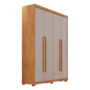 Ver imagem 2 de Guarda-Roupa Solteiro 100% MDF 4 Portas e 2 Gavetas com Pés Multimóveis CR35519 Madeirado/Off