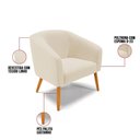 Ver imagem 6 de Kit 02 Poltronas Linho Pés Palitos Castanho Bege