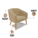Ver imagem 5 de Kit 02 Poltronas Linho Pés Palitos Castanho Bege