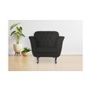 Ver imagem 3 de Kit 2 Poltronas Decorativa Couro Preto Pés Madeira Ms Decor