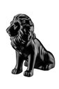 Ver imagem 2 de Escultura Estátua Decorativa Leão Sentado 60 Cm:preto Fosco