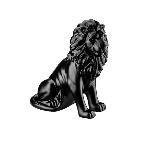 Escultura Estátua Decorativa Leão Sentado 60 Cm:preto Fosco