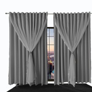 Cortina Blecaute para Sala e Quarto Bia 2,20 X 1,40 Cinza