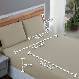 Kit Roupa de Cama Casal Percal 200 Fios 100% Algodão com Elástico e Fronhas 4 Peças:avela - 7