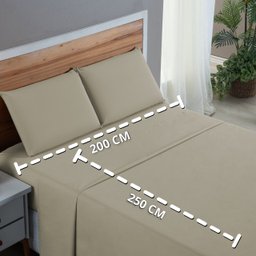 Kit Roupa de Cama Casal Percal 200 Fios 100% Algodão com Elástico e Fronhas 4 Peças:avela - 6