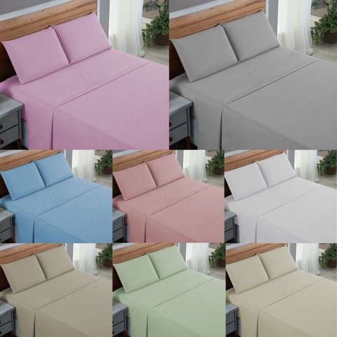 Kit Roupa de Cama Casal Percal 200 Fios 100% Algodão com Elástico e Fronhas 4 Peças:avela