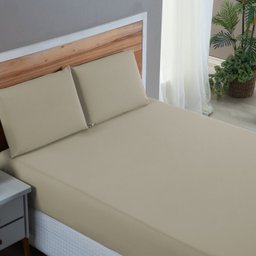 Kit Roupa de Cama Casal Percal 200 Fios 100% Algodão com Elástico e Fronhas 4 Peças:avela - 3