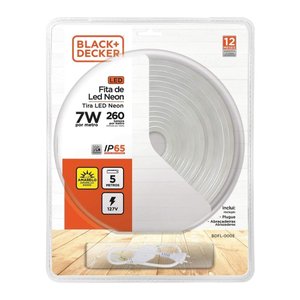 Kit Fita Led Neon 127v 3000k 7w Plug 5 Metros Ip65 Black+decker