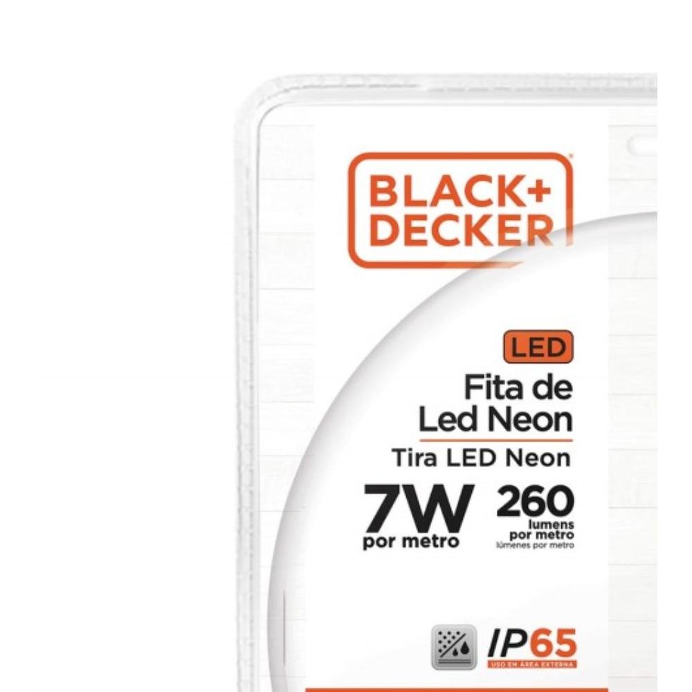 Kit Fita Led Neon 127v 3000k 7w Plug 5 Metros Ip65 Black+decker - 3