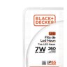 Kit Fita Led Neon 127v 3000k 7w Plug 5 Metros Ip65 Black+decker - 3