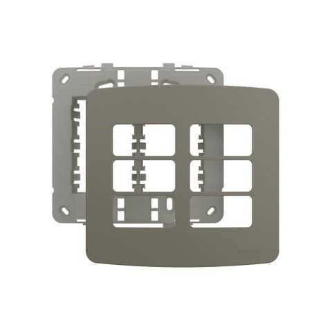 Placa com Suporte Margirius B3 Colors 4x4 para 6 Módulos Horizontais Argila