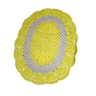 Tapete crochê Oval sala quarto banheiro branco amarelo 75x55 - 1
