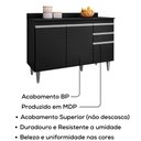 Ver imagem 4 de Balcao com Tampo 3 Portas 2 Gavetas Bp 120 Cm Melissa Eratto Moveis - Preto