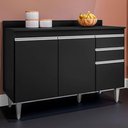 Ver imagem 2 de Balcao com Tampo 3 Portas 2 Gavetas Bp 120 Cm Melissa Eratto Moveis - Preto